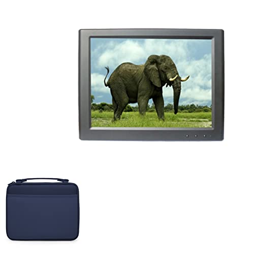 BoxWave Case Compatible with Lilliput UM82/C/T - Hard Shell Briefcase, Slim Messenger Bag Briefcase Cover Side Pockets - Navy