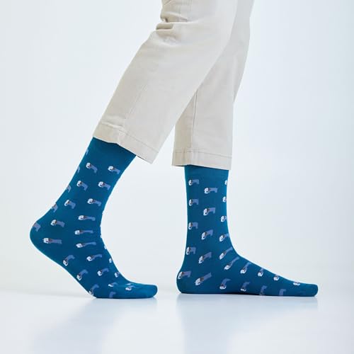 Image of Mint & Oak Long Socks For Men, Soft Cotton Calf Length Socks, Colorful Sock Gift For Men, Full Length & Odour Free, Funky Socks - Gift Box of 3