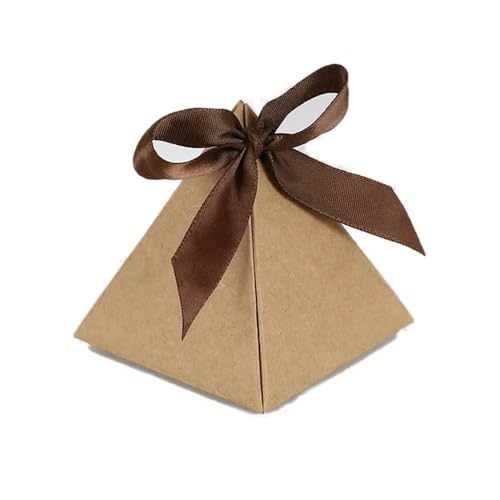 GLDFW - Caja de regalo triangular para caramelos de chocolate, 25/50 unidades, para cumpleaños, Navidad, fiestas, bodas, decoración