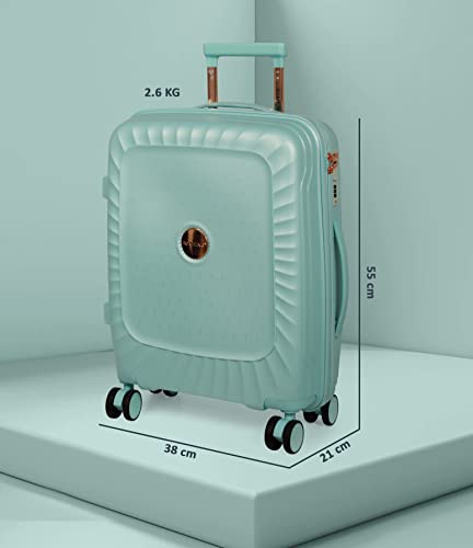 Image of ROMEING Sicily 20 inch, Polypropylene Luggage, Hard Sided, (Sky Blue 55 cms) Small Cabin Trolley Bag | 8 Spinner Smooth Wheels | TSA Lock | Unbreakable | Men & Women & Kids
