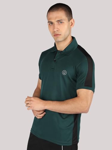 Image of CHKOKKO Men's Active Sports Wear Polo Half Sleeve Gym Tshirt with Button Collar Quick Dry Breathable Perfect for Workout Running Regular Fit Pack of 2