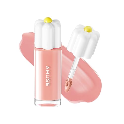 Image of Amuse SEOUL Daisy Flower Dew Tint (10 PEACH BUNNY) - Glossy Moisturizing Lip Stain, Watery Glow Lip Tint, Long Lasting Color, Dewy Finish, Vegan, Korean Beauty Makeup