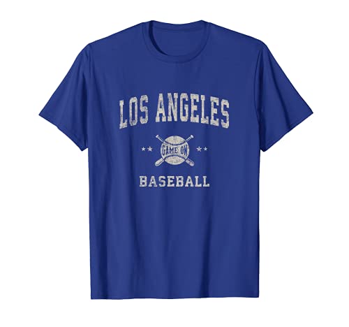 Los Angeles LA Vintage Baseball Throwback Design Retro Maglietta