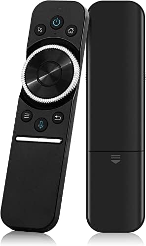 Image of WeChip R2 Air Remote,2.4G Wireless Backlit Voice Remote with Keyboard, for Android TV Box /PC /Projector /HTPC(Not Compatible with Most Smart TV)-Black