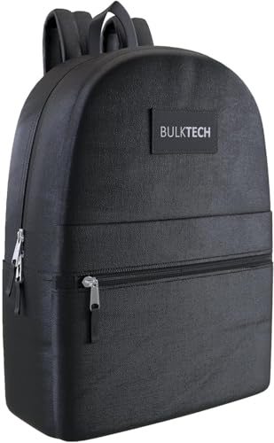 1 Pack Backpacks, Wholesale 17-Inch Lightweight Bookbags for Kids, Adults, School, Classroom, Travel, Gym Supplies with 1 Large, 1 Small Pocket, Perfect for Events, Corporate Bundles, Black