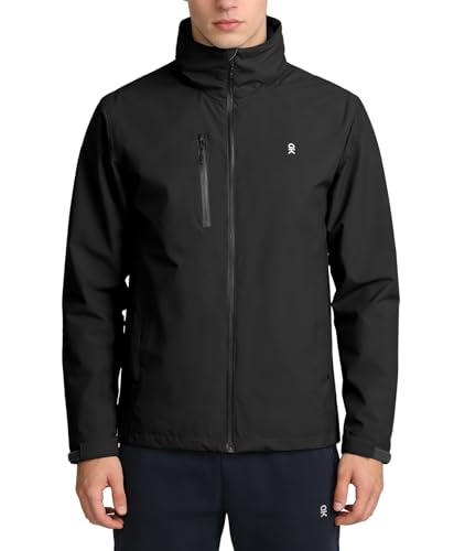 Image of Little Donkey Andy Mens Waterproof Rain Jacket Lightweight Windbreaker Hooded Jacket Packable Raincoat for Outdoor Hiking