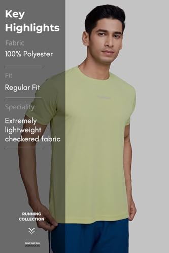 Image of FUAARK Men Moisture Wicking Solid Round Neck Tshirt