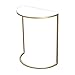 HAOXIANG Living Table Console d'angle Demi-Lune, Table D'appoint, Petite Table De Rangement pour Salon, Couloir, Cuisine, Marbre Et Métal (Or),40X25X50cm