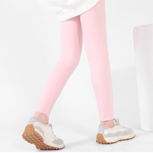 Children's Sports Warm Leggings Tights Winter Yoga Athletic High Rise Yoga Pants Elastic Sporty Funny High Waisted Kids Girls Joggers Compression Gym Cute Tummy Control Stretch Scrunch Red4