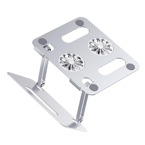 Base ajustable para laptop de aleación de aluminio con doble ventilador miniatura 1