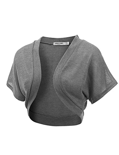 Image of Lock and Love Women's Versatile Open Front Lightweight Short Sleeve Bolero Shrug