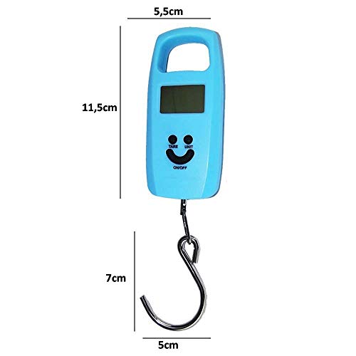 balança digital de bagagem mala viagem pesca 50 kg gancho AZUL CBRN02658