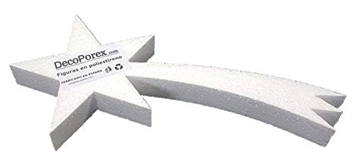 DecoPorex - Étoile filante de Noël de 30 cm en polystyrène expansé Non Peint, idéale pour Les décorations et Les Loisirs créatifs