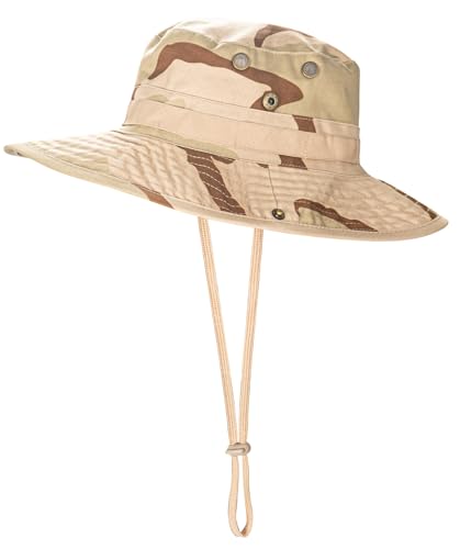 Image of Sun Hats for Men Women Boonie Hat UPF 50+ Bucket Hat Wide Brim UV Protection Fishing Hiking Safari Outdoor Hats