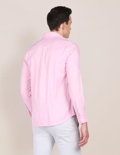 Image of U.S. Polo ASSN. Men's Solid Spread Collar Premium Cotton Dobby Tailored Fit Shirt