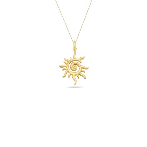 MIONZA 18K Gold Vermeil Sun Compass, North Star, Nature-Themed Necklaces for Women, Celestial and Ocean-Inspired Pendants, Dainty Jewelry, İdeal Gifts for Her