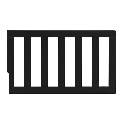 Dream On Me Convertible Crib Toddler Guard Rail in Black, Converts Cribs to Toddler Beds, Solid Wood Construction