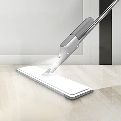 Mop z mikrofibry spray do wody Mop do czyszczenia podłóg automatyczny spray pozioma płyta MOP przyrząd do czyszczenia z matą z mikrofibry wielokrotnego użytku płaski mop (kolor: biały)