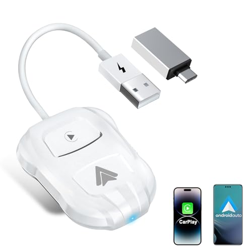 Wireless Carplay Adapter, 2024 Upgrade 2 in 1 Plug &