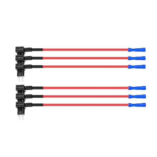 ELCOKITEX 6Pcs 30A Add-a-Circuit Mini Fuse Tap Automotive Replacement APM ATM Blade Fuse Holder 12V Fuse Adapter Jumper Connector for Car/Truck/Boat/RV/SUV CFH-TAPMI-30AL