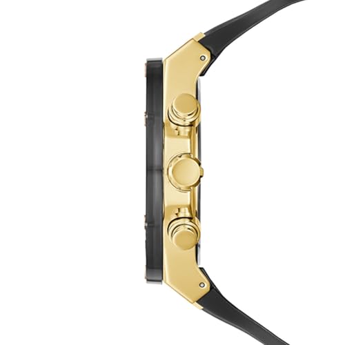 Guess Watch GW0425G1 Men's Watch, 1.8 inches (46 mm), Black, Analog, Stainless Steel, Silicone