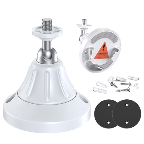 Magnetic Security Camera Mount Universal 1/4 Screw Adjustable Angle Strong Magnet No-Drill Indoor/Outdoor Tabletop & Wall Cameras Compatible with Ring Arlo Wyze (White 1 Pack)