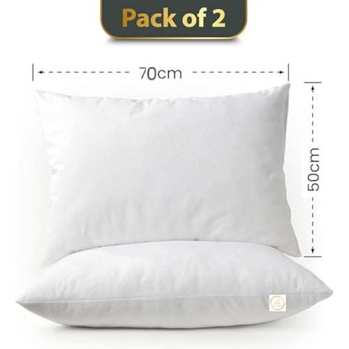 Waterproof Pillow Protectors, 70 x 50 cm, Pack of 2, White, Zippered