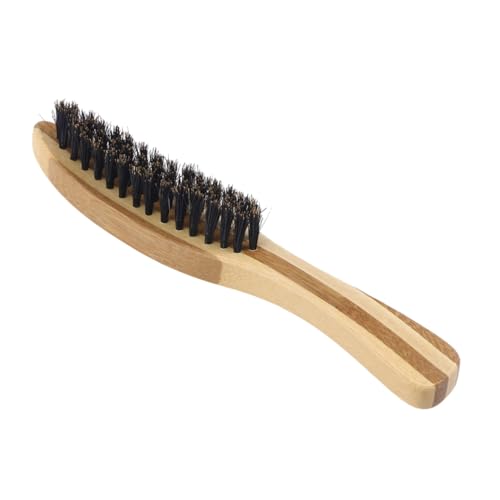 FRCOLOR Men's Beard Brush Natural Bristle Comb for Hair Wood Handle Static-free Portable Styling Tool for