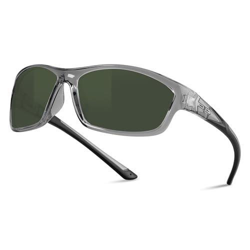 Image of BNUS Polarized Corning Glass Lens Sunglasses for Men Fishing & Driving | Durable scratch-resistant lenses, matte no-paint frame, wrap-around, great for running, cycling & all-day wear