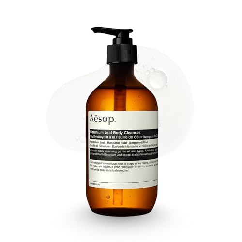 Aesop Geranium Leaf Body Cleanser | Gentle Shower Gel with Geranium, Mandarin and Bergamot Essential Oil Blend to Refresh & Balance Skin | 500 mL / 16.9 oz