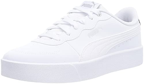 PUMA Skye Clean Raw Metallic, Zapatillas Mujer, Blanco Aged Silver, 40.5 EU