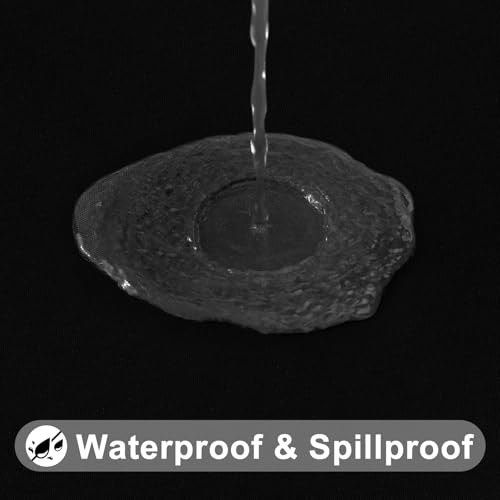 Smiry Rectangle Tablecloth, Elastic Fitted Flannel Backed Vinyl Tablecloths for 6ft Folding Tables, Waterproof Wipeable Table Covers for Indoor, Outdoor, Picnic and Camping (Black, 30"x72") - Image 5