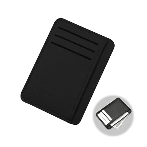 wilcractk Carteras para Hombre, Tarjetero Anti-Robo RFID, Ultra Slim para 8 Tarjetero Hombre Ventana Transparente | Diseño Negro Compacto (11x8cm) para Uso Diario