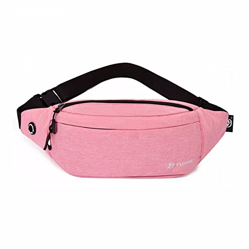 Fanny Packs for Women Men Lightweight Cross-body Shoulder Bags With 3 Zipper Pockets Waist Pack for Keeping Valuables Phone During Fitness Workout Travel Bum Bag Pink