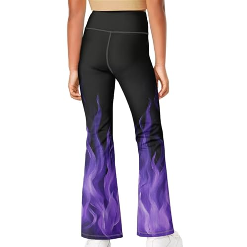 Girls Yoga Flared Leggings High Waist Tummy Control Stretchy Soft Breathable Athletic Sport Casual Gym Dance3