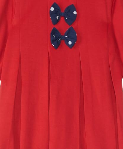 Image of Nautinati Baby Girls Trendy Fit & Flare Frock with Styled Sleeves | Age 0-3 Years
