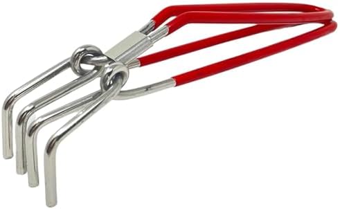 Stainless Steel Red Vinyl Coated Pakkad - Premium Kitchen Tongs