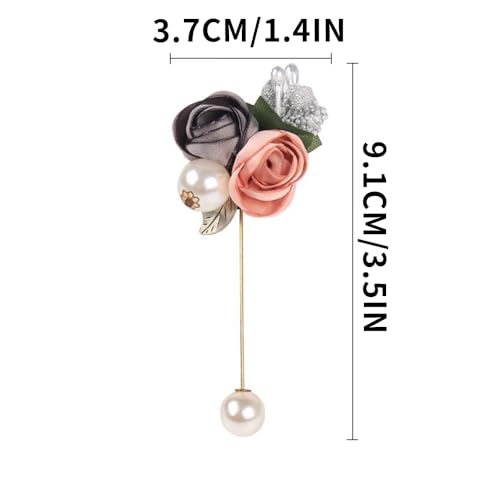 Image of Elegant Floral Brooch Pins for Women, Sweater Shawl Silk Cardigan Lapel Pins, Cardigan Jewelry Suit Shirt Accessory with Crystal CZ Flowers Brooches Pins for Women