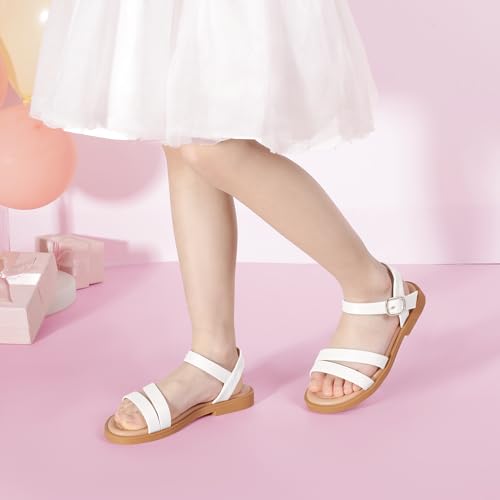 Image of PANDNAINJIA Girls Sandals Open Toe Toddler Kids Dress Summer Shoes