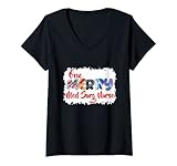 donna un pigiama natalizio merry med surg nurse maglietta con collo a v