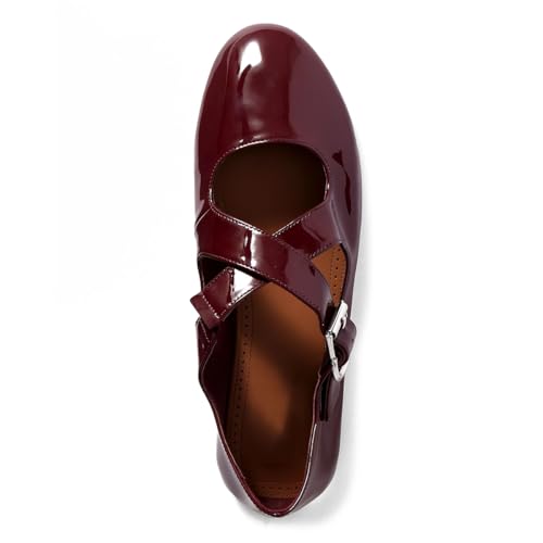 Women's Cross Ballet Flats Round Toe Buckle Ballerina Flats Comfort Mary Jane Flat Business Casual Flats Shoes3