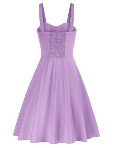 Image of Belle Poque Vintage Floral Dress for Women 2026 Summer A-line Sleeveless Flowy Midi Elegant Wedding Guest Cocktail Dress