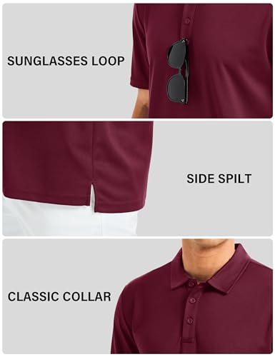 Camisetas Polo para Hombre Cavva, manga corta, secado rápido, transpirable, para golf y deporte, ligera, elástica, con control de humedad, fresca y casual miniatura 6