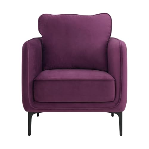 Sillón Contemporáneo Tela Velour Negro miniatura 3