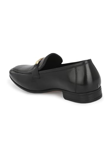 Image of San Frissco Men's Formal Loafers Leatherette Trending Shoes with Buckle,Semi Casual Cushioned Footbed Formal Moccasin for Office, Party Slip-On Loafers,Elegant, Lightweight & Comfortable