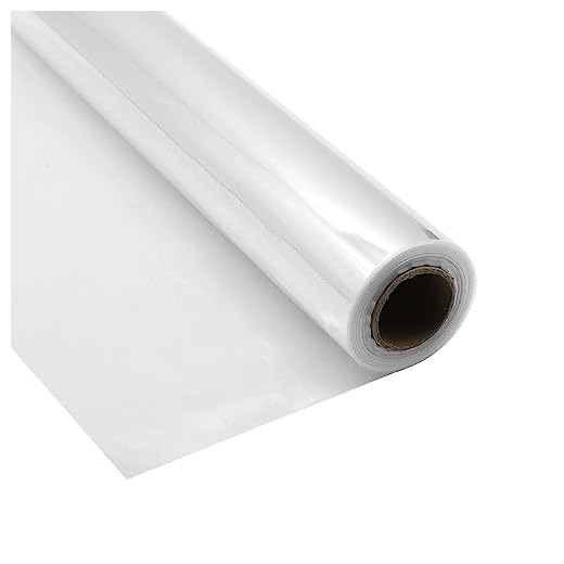 KtbeYTi 80 cm x 30 m Celofán Transparente Rollo Espesar Papel Celofan Transparente para Manualidades de Flores Navidad