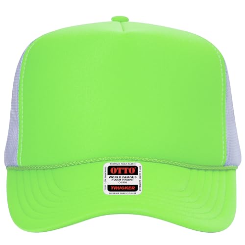 Image of OTTO Polyester Foam Front 5 Panel High Crown Mesh Back Trucker Hats in 97, Bulk, Wholesale