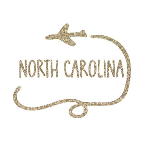 North Carolina Iron On Transfer Shirt Decal, Champagne Glitter
