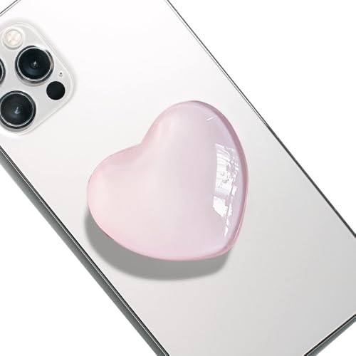 TOEECY Magnetische telefoongreep voor mobiele telefoon met hart van glas, uittrekbare basis, accessoires voor handsfree