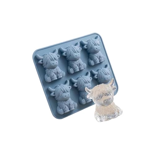 Molde de silicona para cubitos de hielo con figuras de conejos y vacas miniatura 1